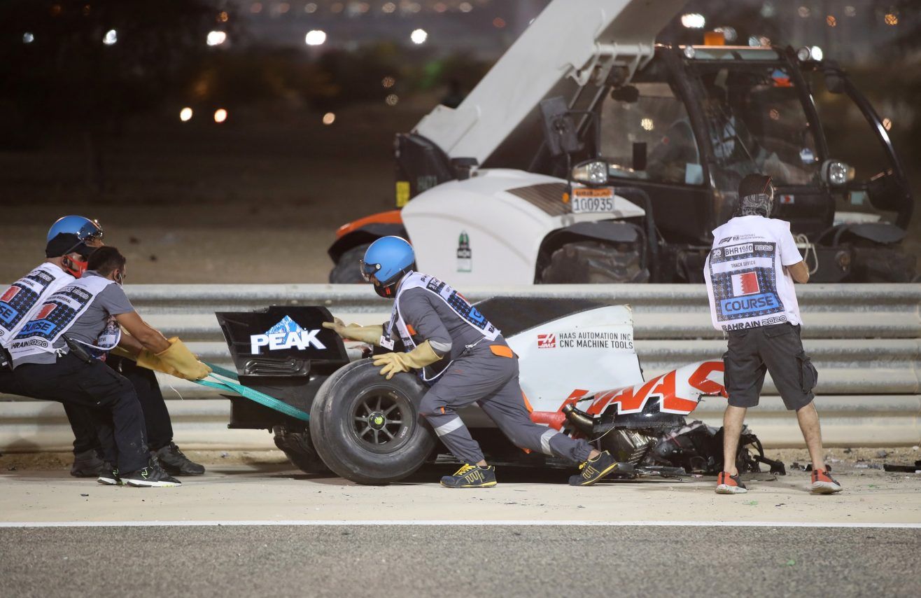 Analysis underway on Grosjean crash.